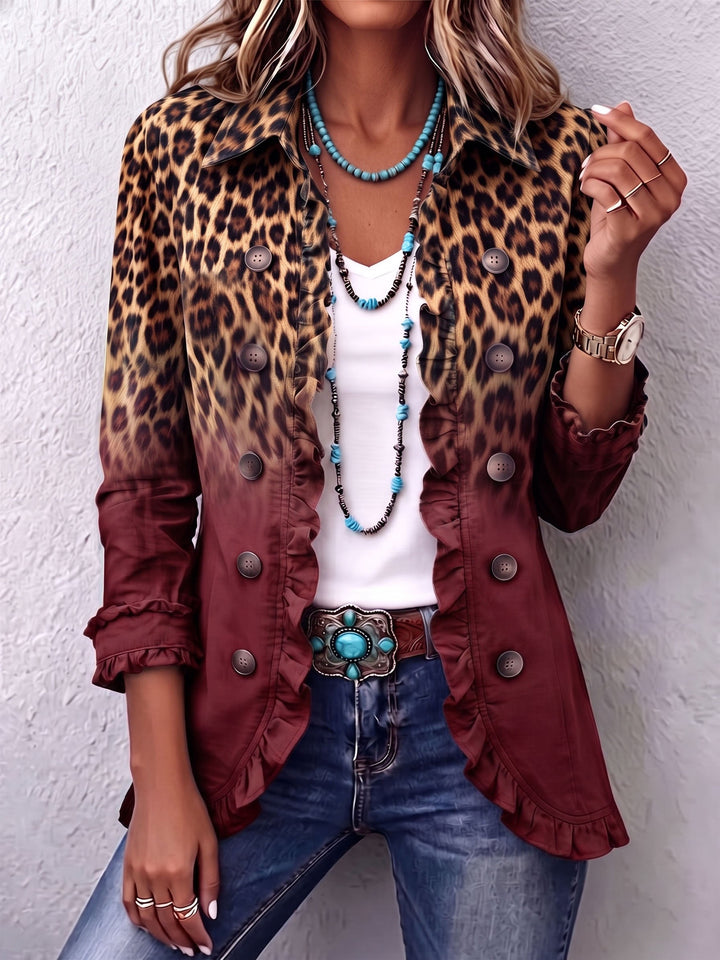 Alma | Blazer Leopardo Ombré con Volantes
